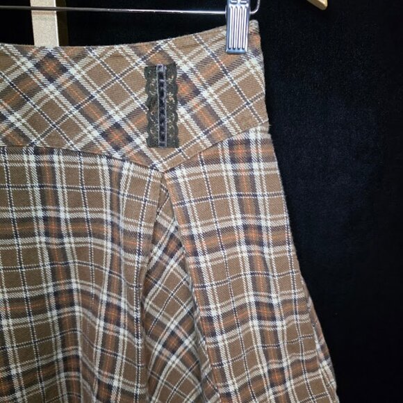 Goelia Plaid Pleated Lace Mini Skirt S - Picture 5 of 11